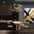 Suspension plafond dorée sphères en verre ambre Dallas Maytoni Promotion