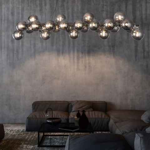 Suspension chromée sphères salon table Dallas Maytoni Promotion