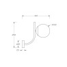 Applique murale bras en laiton boule blanche mate Vesper Maytoni Vente