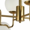 Lampe pendante de salon moderne 8 sphères verre blanc Erich Maytoni Catalogue