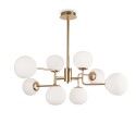 Lampe pendante de salon moderne 8 sphères verre blanc Erich Maytoni Remises