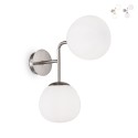 Applique murale couloir salon 2 sphères boules blanches Erich Maytoni Vente