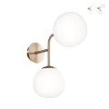 Applique murale couloir salon 2 sphères boules blanches Erich Maytoni Promotion