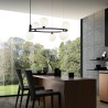 Suspension salon anneau cercle 6 lumières sphères Ring Maytoni Remises
