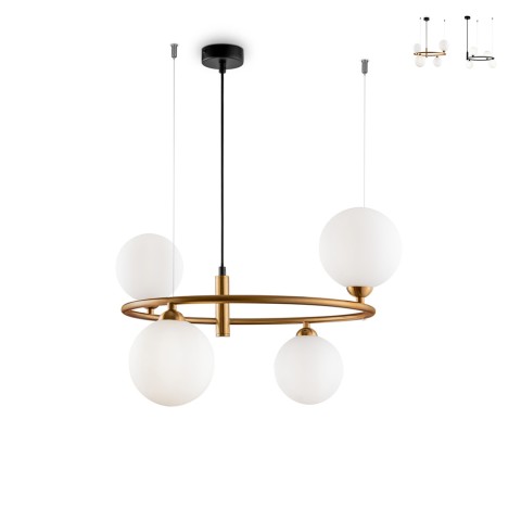 Lampe de plafond cerclée suspendue avec 4 sphères modernes Ring Maytoni Promotion