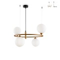 Lampe de plafond cerclée suspendue avec 4 sphères modernes Ring Maytoni Promotion