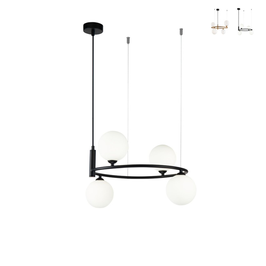 Lampe de plafond cerclée suspendue avec 4 sphères modernes Ring Maytoni Vente