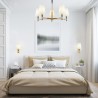 Lustre moderne 5 lumières chandelier abat-jour en tissu Zaragoza Maytoni Promotion