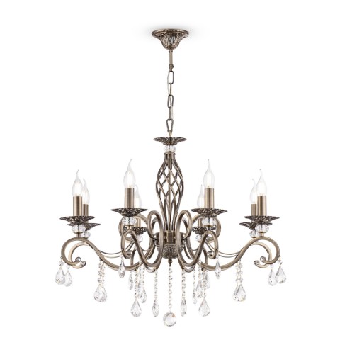 Lustre classique plafond 8 lumières cristaux suspendus Grace Maytoni Promotion