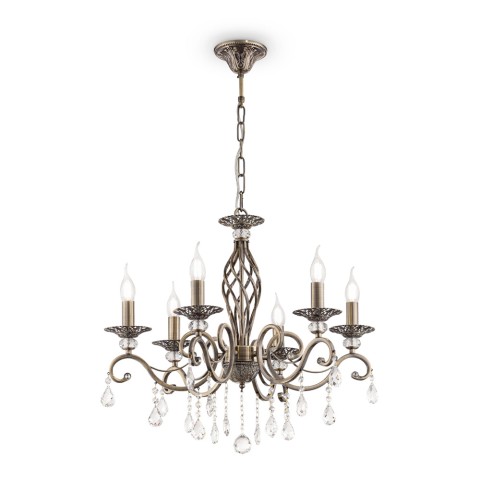 Lustre classique en cristal 6 lumières Grace Maytoni Promotion