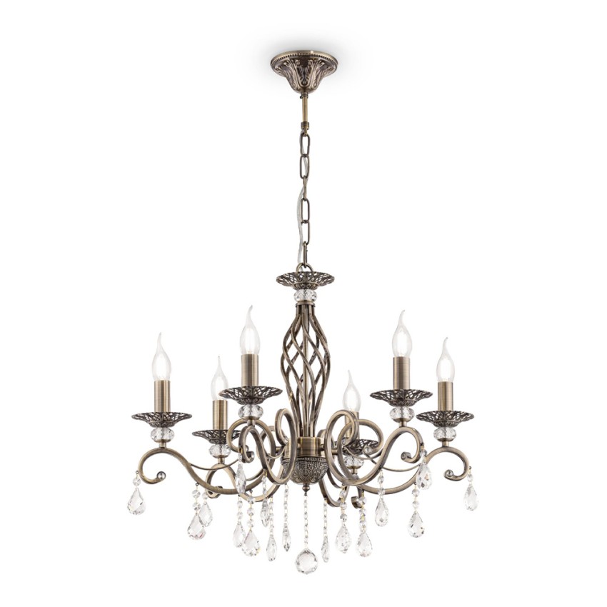 Lustre classique en cristal 6 lumières Grace Maytoni Promotion Lustre classique en cristal 6 lumières Grace Maytoni Promotion