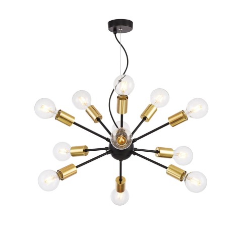 Suspension au plafond noire 12 douilles Jackson Maytoni Promotion