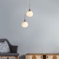 Suspension sphérique verre blanc plafond cuisine salon Erich Maytoni Promotion