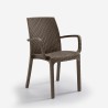Chaise empilable polyrotin accoudoirs bar jardin extérieur Indiana BICA 