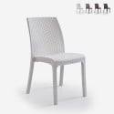 Chaise en polyrotin empilable pour bar jardin intérieur extérieur Virginia BICA Vente