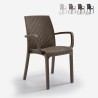 Lot de 18 chaises empilables en polyrotin avec accoudoirs pour jardin et extérieurs Indiana Bica Promotion