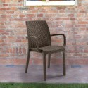 Lot de 18 chaises empilables en polyrotin avec accoudoirs pour jardin et extérieurs Indiana Bica Dimensions