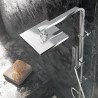 Colonne de douche chromée au design moderne Pommeau de douche 20x20cm Kube Vente
