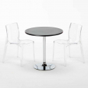 Table Ronde Noire 70x70cm Avec 2 Chaises Colorées Grand Soleil Set Intérieur Bar Café Femme Fatale Ghost Catalogue