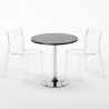 Table Ronde Noire 70x70cm Avec 2 Chaises Colorées Grand Soleil Set Intérieur Bar Café Femme Fatale Ghost Catalogue