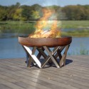 Barbecue brasero de jardin en acier effet rouille Awen Choix