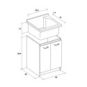 Meuble de buanderie 60x60 cm 2 portes avec lavabo Edilla Montegrappa Choix