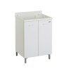 Meuble-lavabo de buanderie 60x50cm 2 portes avec bac et planche Edilla Montegrappa Remises