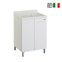 Meuble-lavabo de buanderie 60x50cm 2 portes avec bac et planche Edilla Montegrappa Vente