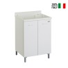 Meuble-lavabo de buanderie 60x50cm 2 portes avec bac et planche Edilla Montegrappa Vente