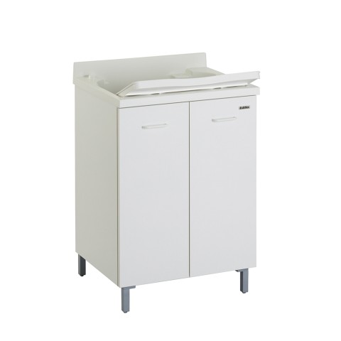 Meuble-lavabo de buanderie 60x50cm 2 portes avec bac et planche Edilla Montegrappa Promotion