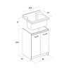 Meuble-lavabo de buanderie 60x50cm 2 portes avec bac et planche Edilla Montegrappa Choix