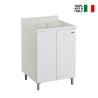 Meuble buanderie Edilla Montegrappa avec bac et planche, 60x60 cm, 2 portes Vente