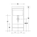 Meuble lave-main 45x50cm avec planche en bois Edilla Montegrappa Caractéristiques