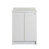 Meuble lave-mains 2 portes 60x60 cm avec lavabo et planche en bois Edilla Montegrappa Remises