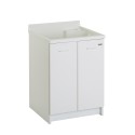 Meuble lave-mains 2 portes 60x60 cm avec lavabo et planche en bois Edilla Montegrappa Offre