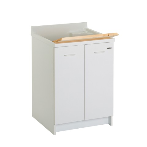 Meuble lave-mains 2 portes 60x60 cm avec lavabo et planche en bois Edilla Montegrappa Promotion