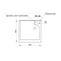 Meuble lave-mains 2 portes 60x60 cm avec lavabo et planche en bois Edilla Montegrappa Modèle