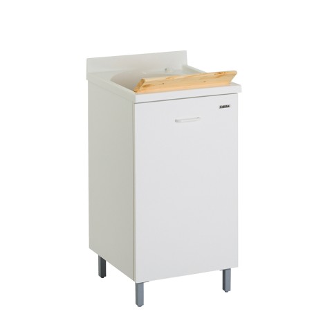 Lavabo 45x50cm avec planche en bois et meuble 1 porte Edilla Montegrappa Promotion
