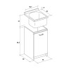 Lavabo 45x50cm avec planche en bois et meuble 1 porte Edilla Montegrappa Choix