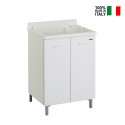Meuble sous-lavabo à 2 portes 60x50cm avec cuve et planche en bois Edilla Montegrappa Vente