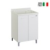 Meuble sous-lavabo à 2 portes 60x50cm avec cuve et planche en bois Edilla Montegrappa Vente