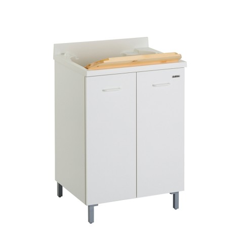 Meuble sous-lavabo à 2 portes 60x50cm avec cuve et planche en bois Edilla Montegrappa Promotion