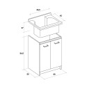 Meuble sous-lavabo à 2 portes 60x50cm avec cuve et planche en bois Edilla Montegrappa Choix