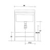 Meuble sous-lavabo à 2 portes 60x50cm avec cuve et planche en bois Edilla Montegrappa Caractéristiques