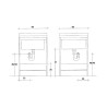 Meuble sous-lavabo à 2 portes 60x50cm avec cuve et planche en bois Edilla Montegrappa Dimensions