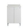 Meuble buanderie avec lavabo en bois, 2 portes 60x60 cm Edilla Montegrappa Remises
