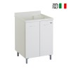 Meuble buanderie avec lavabo en bois, 2 portes 60x60 cm Edilla Montegrappa Vente