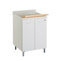 Meuble buanderie avec lavabo en bois, 2 portes 60x60 cm Edilla Montegrappa Promotion