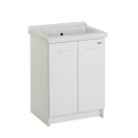 Lavabo 63x50 cm en céramique avec 2 portes et planche en bois Acqua Edilla Remises