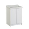 Lavabo 63x50 cm en céramique avec 2 portes et planche en bois Acqua Edilla Remises